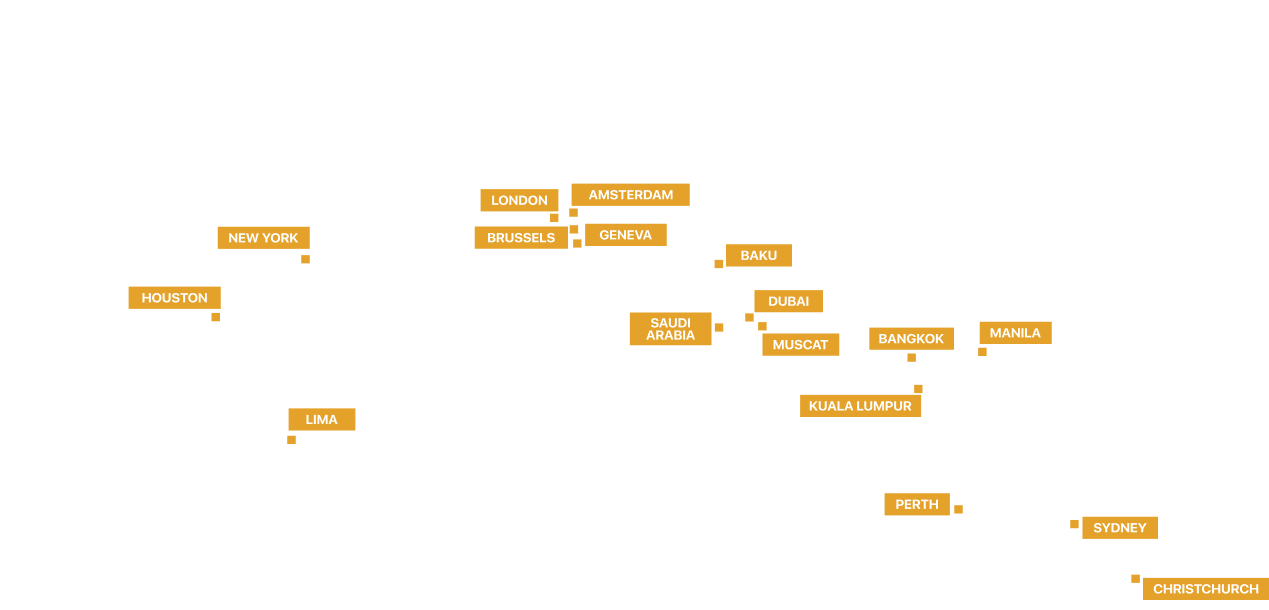 World map showing LR Consultants project locations
